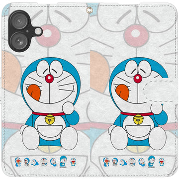 Doraemon iPhone smartphone case, wallet style, compatible with all iPhone models