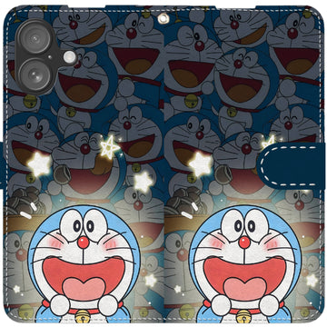 Doraemon iPhone smartphone case, wallet style, compatible with all iPhone models