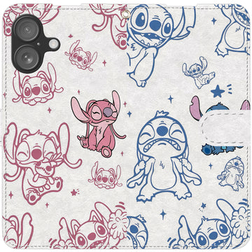 Stitch iPhone smartphone case, wallet style, compatible with all iPhone models