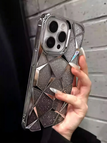 iPhone 17対応 新作 スマホケース エアバッグ 立体菱型押し グラデーションシリコン 高級感