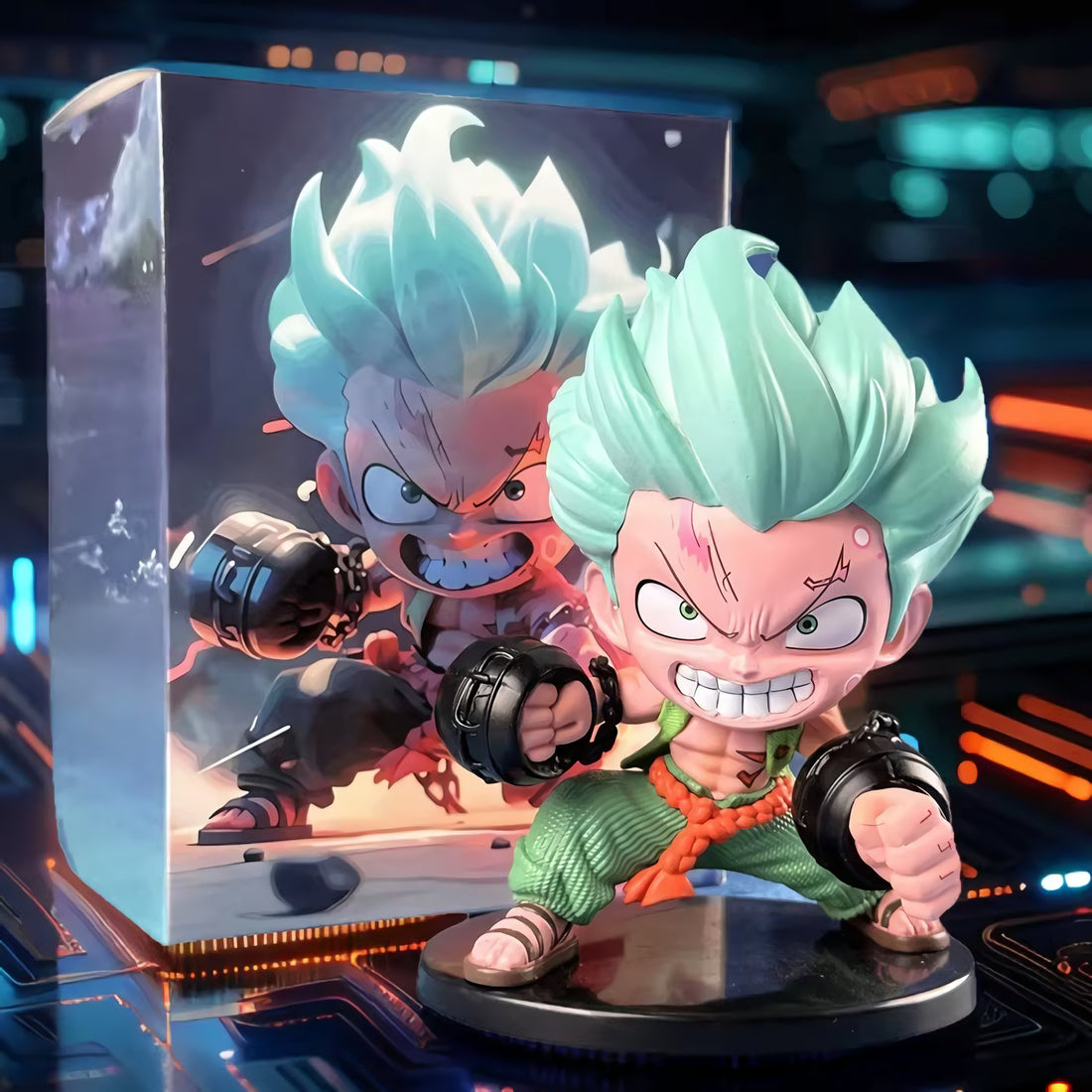 『ワンピース』フィギュア：ニッコル、ロブ、ゾロ、サンジのPCケース用デカール・デスクトップアニメフィギュア