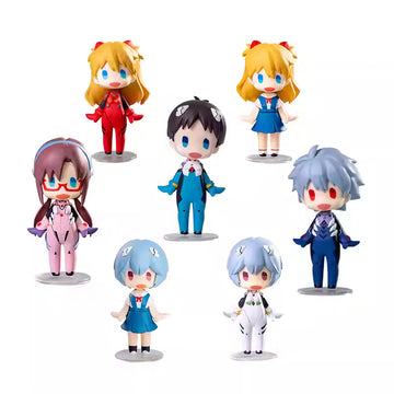 EVAエヴァンゲリオン チャームサイズ ブロック 明日香・綾波リナ・真波希 フィギュア カーアクセサリー デスクトップ・PCケース用モデル