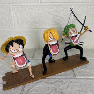 ワンピース キャラクター フィギュア（ルフィ、ゾロ、サンジ）の机用ディスプレイ・デコレーションセット