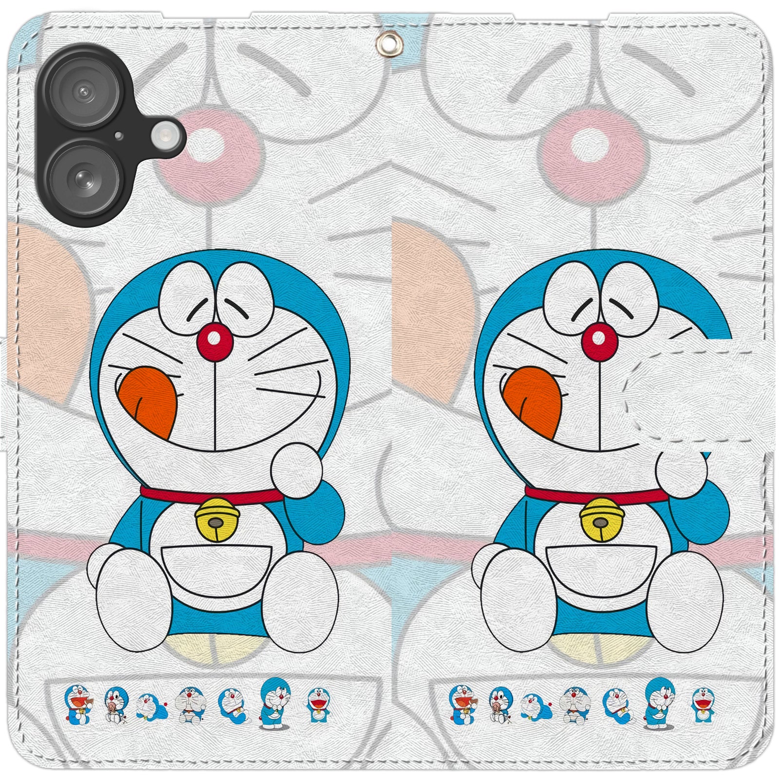 Doraemon iPhone smartphone case, wallet style, compatible with all iPhone models