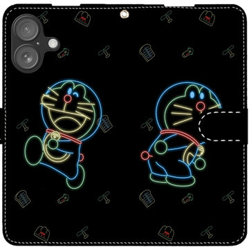 Doraemon iPhone smartphone case, wallet style, compatible with all iPhone models