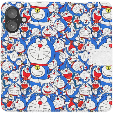 Doraemon iPhone smartphone case, wallet style, compatible with all iPhone models