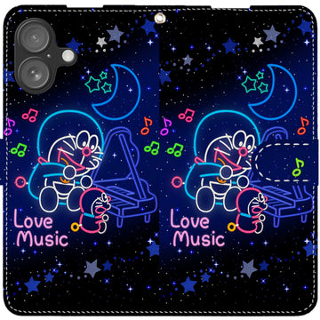 Doraemon iPhone smartphone case, wallet style, compatible with all iPhone models