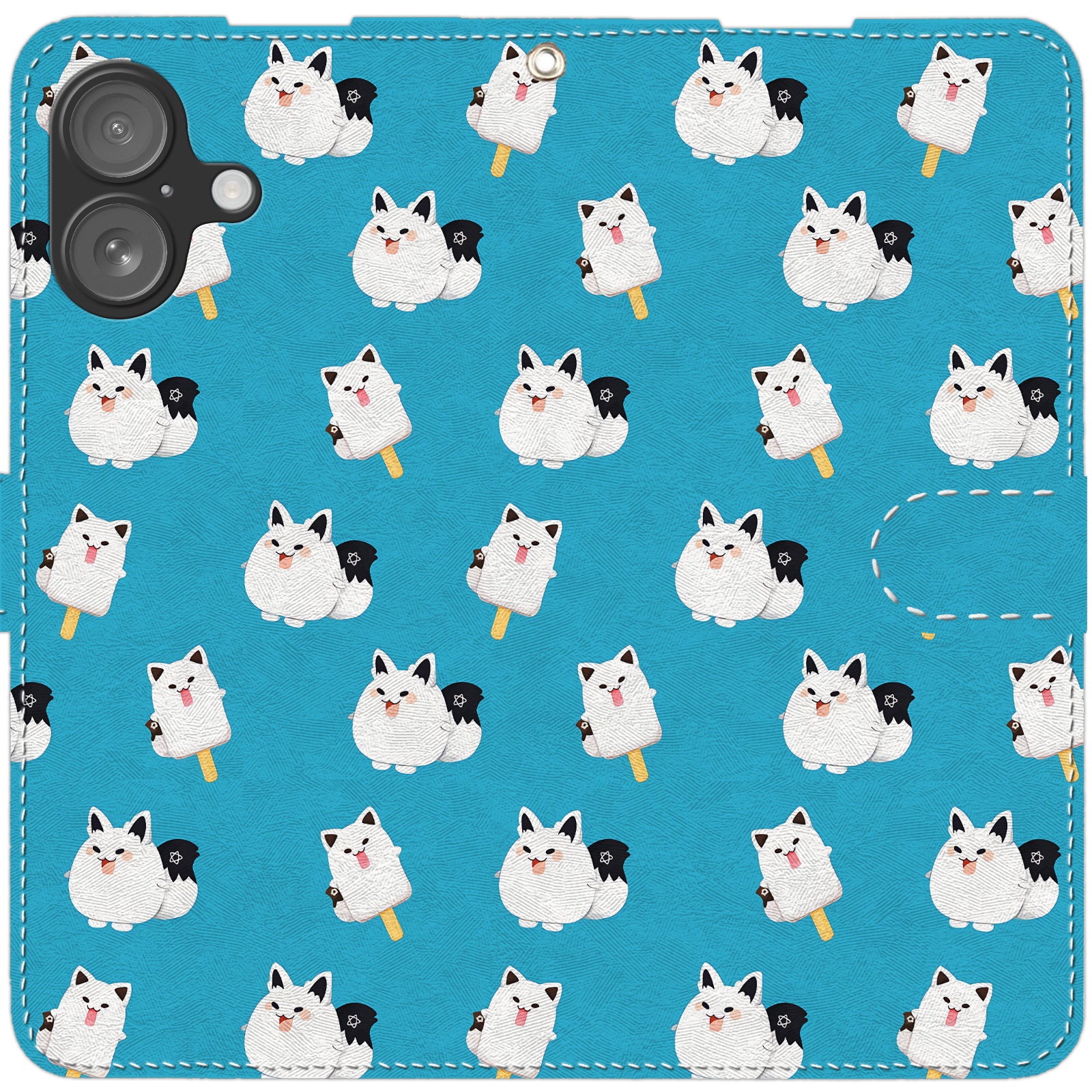 Hololive Shirakami Fubuki iPhone Smartphone Case, Wallet Style, Compatible with All iPhone Models