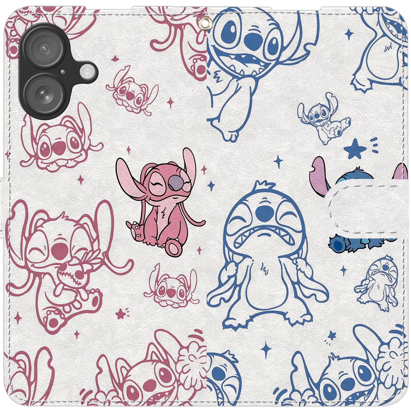 Stitch iPhone smartphone case, wallet style, compatible with all iPhone models
