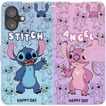 Stitch iPhone smartphone case, wallet style, compatible with all iPhone models