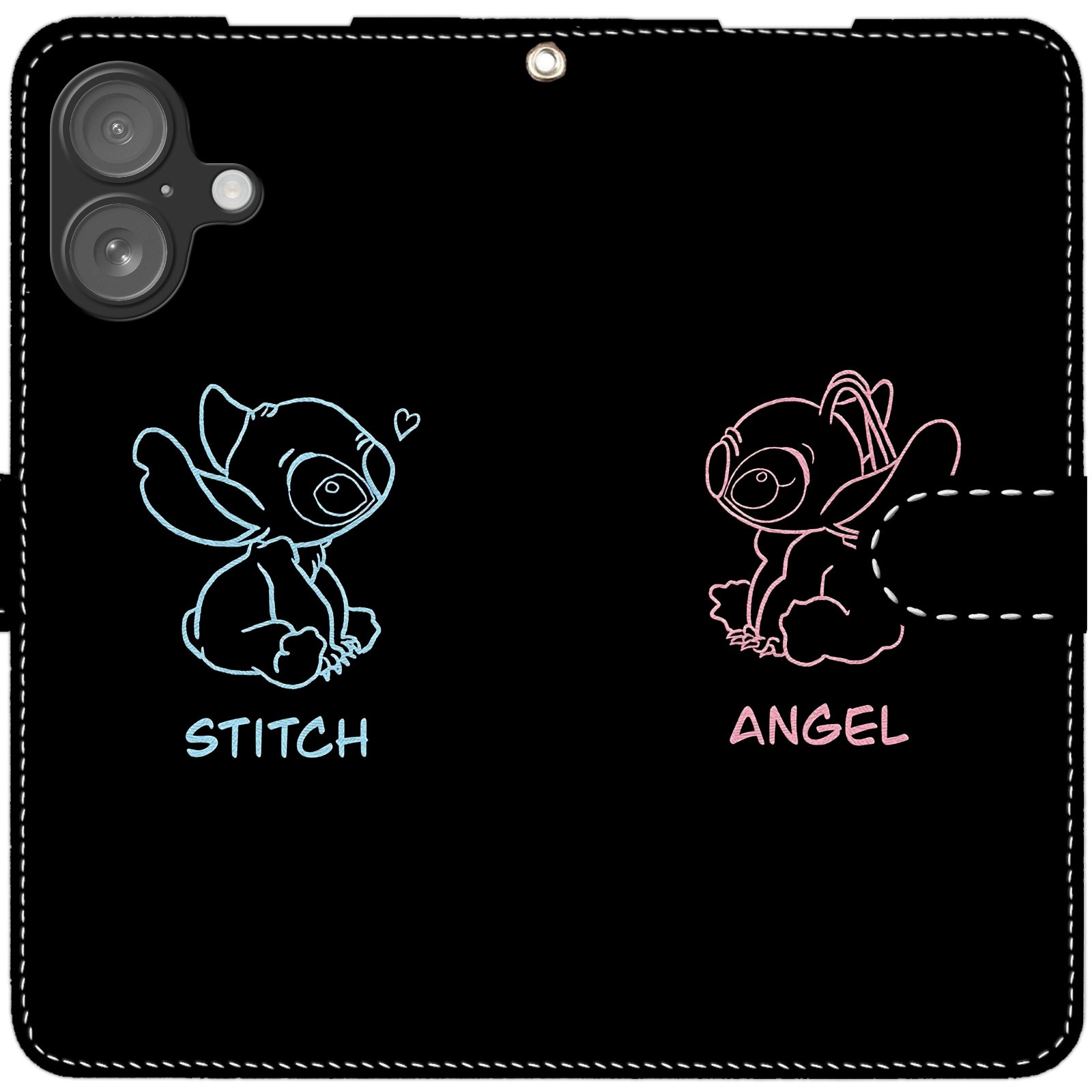 Stitch iPhone smartphone case, wallet style, compatible with all iPhone models