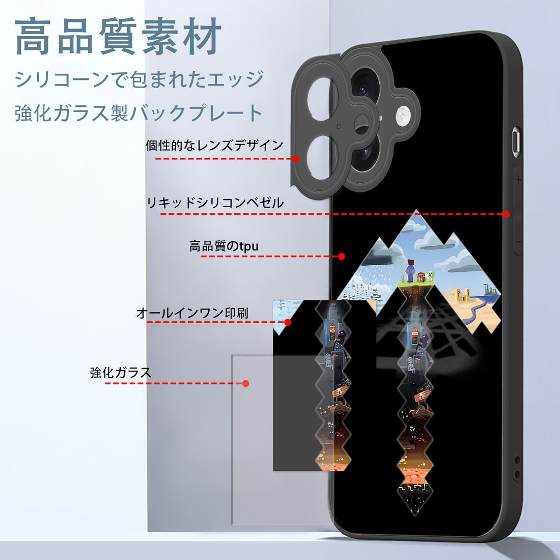 Minecraft iPhone smartphone case compatible with all iPhone models