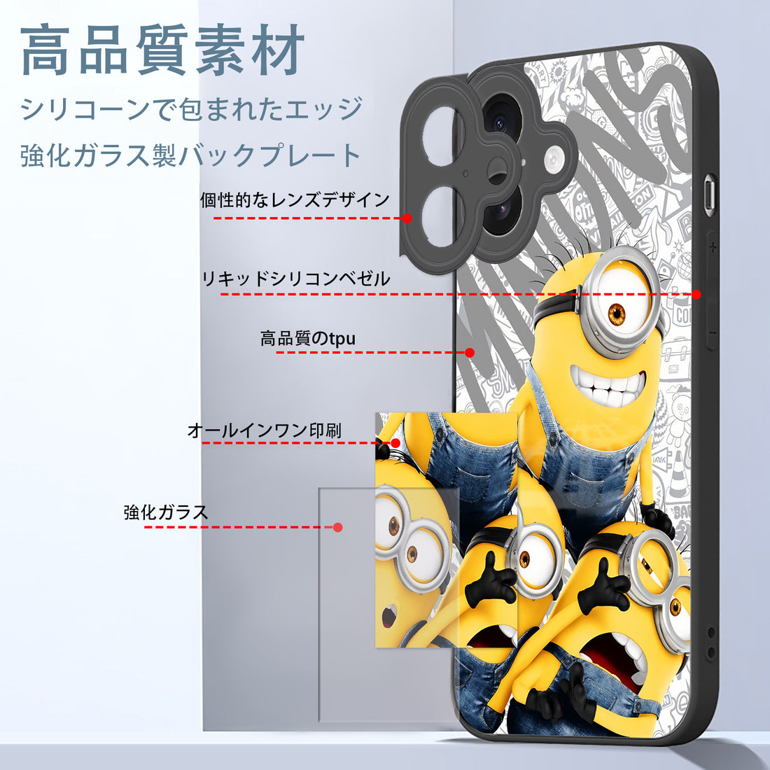 Minions Kevin Stewart Bob iPhone Smartphone Case Compatible with All iPhone Models