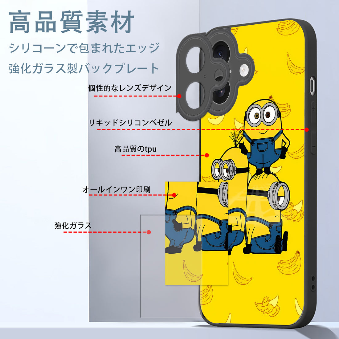 Minions Kevin Stewart Bob iPhone Smartphone Case Compatible with All iPhone Models